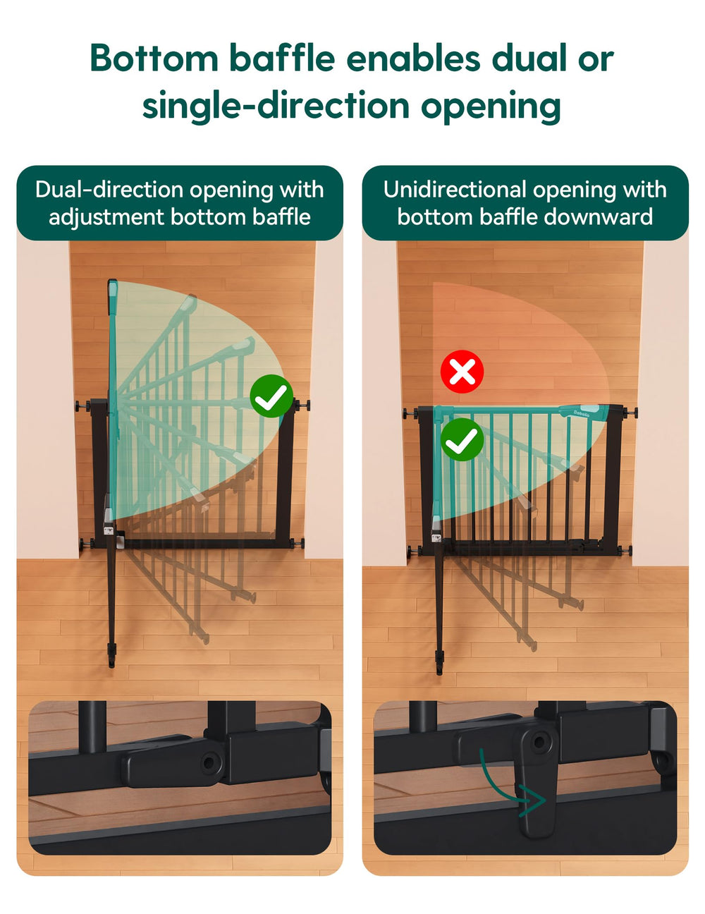 Babelio double lock design keeps kids safe with one handed adult access.