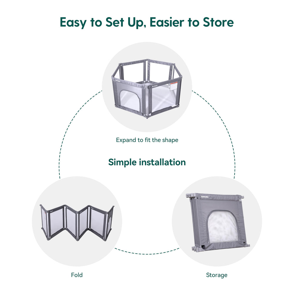 Babelio easy-fold design helps you set up or store the playard quickly.