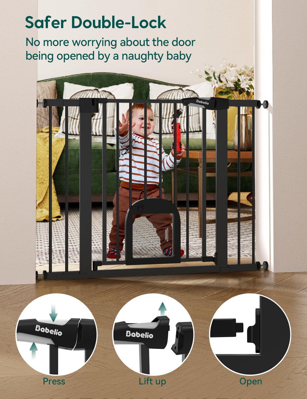 BABELIO easy walk-thru design shown for one-handed operation.