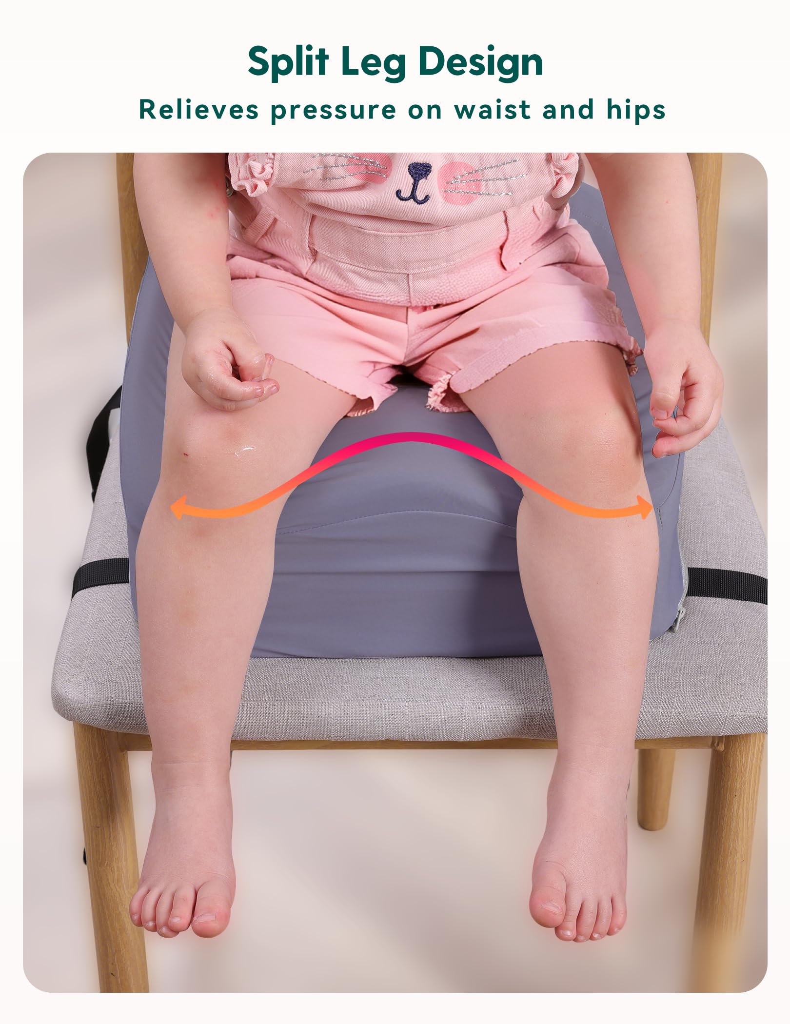 BABELIO non-slip-bottom keeps the booster stable during meals and play.
