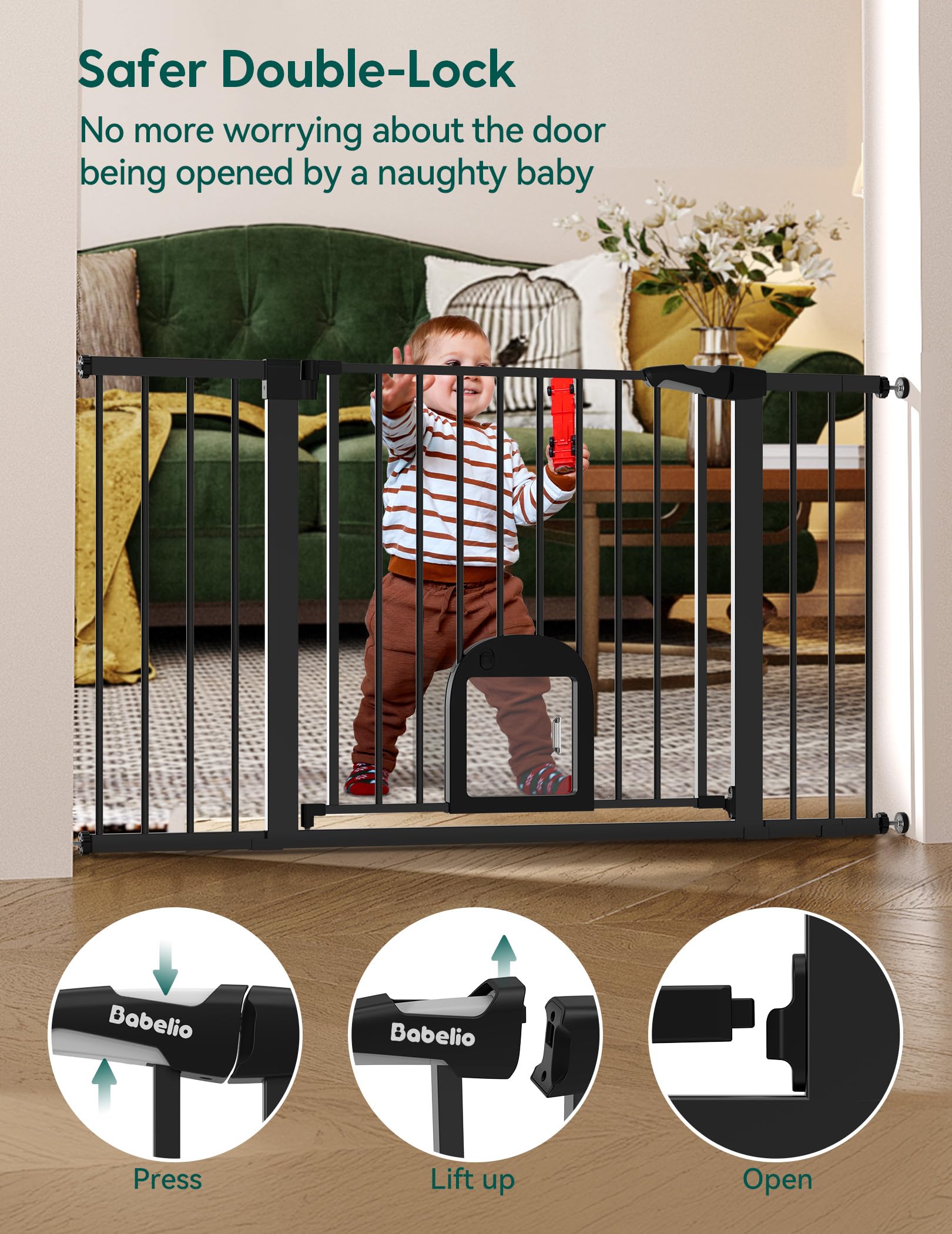 BABELIO extension-pieces widen openings for flexible room fits.