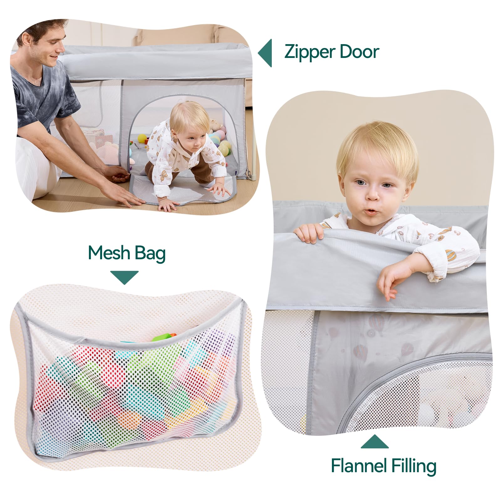 BABELIO Foldable Playpen portable travel bag ideal for on the go families