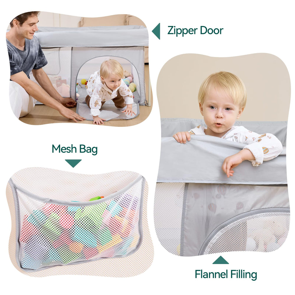 BABELIO Foldable Playpen portable travel bag ideal for on the go families