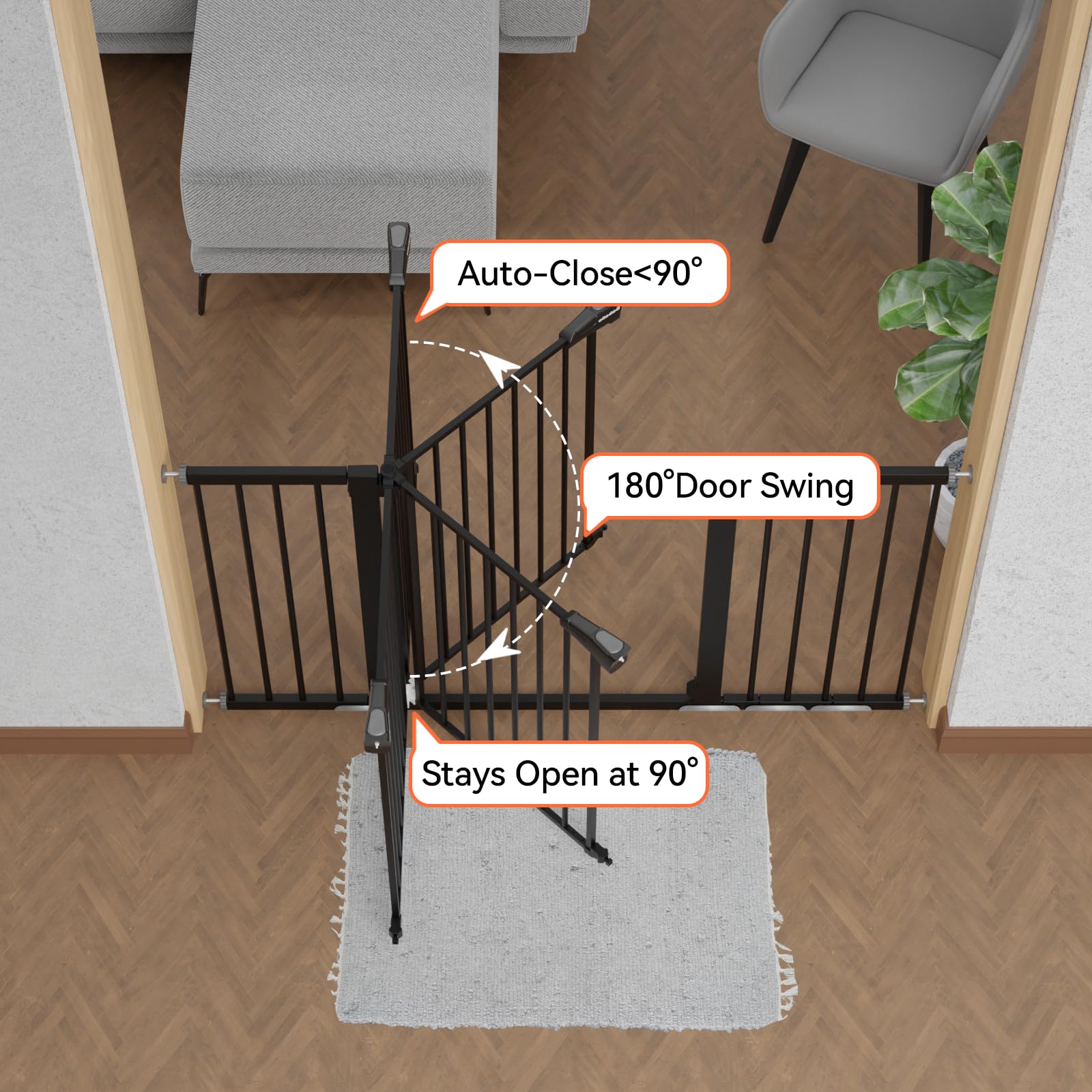 BABELIO gate-28-inch-tall emphasizes tall enough barrier for toddlers