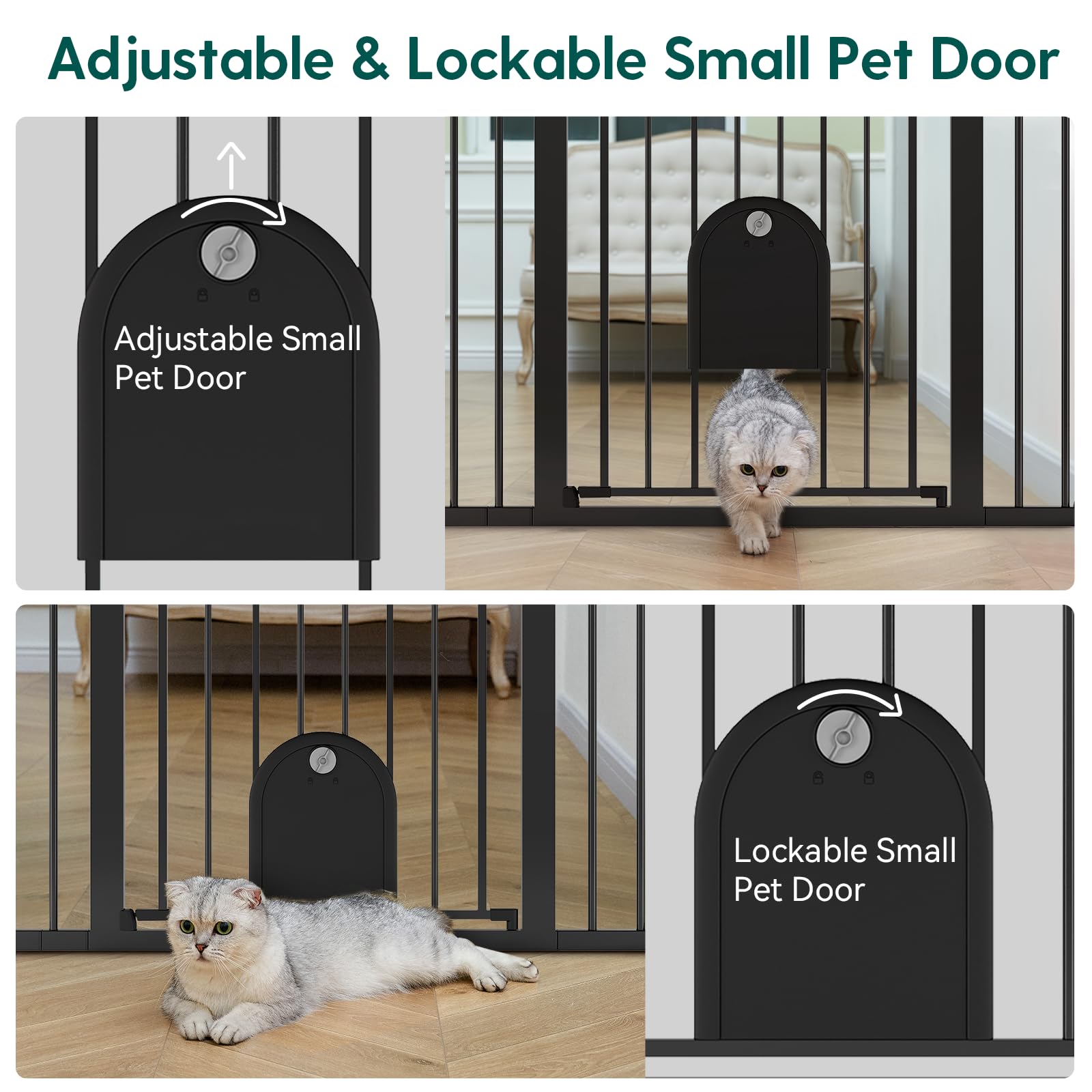 BABELIO auto-close-two-way-swing gate demonstrates secure, hands-free passage.