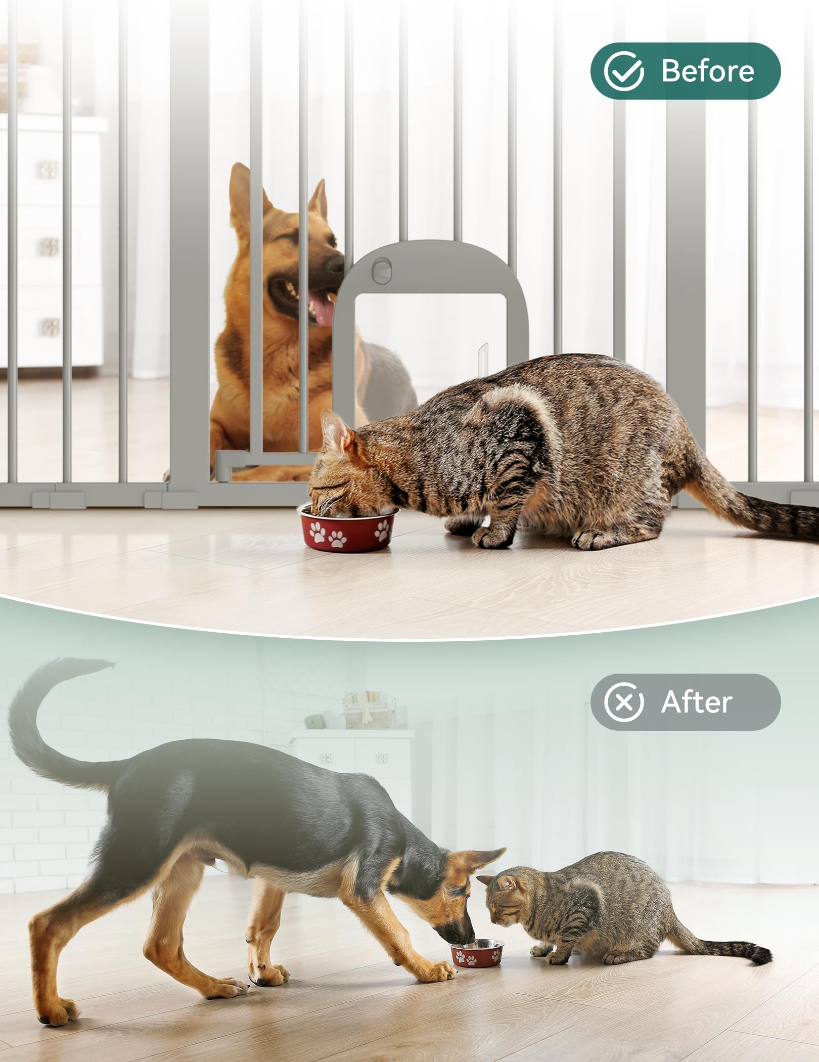 BABELIO cat door adjustable feature shifts for different pet sizes.