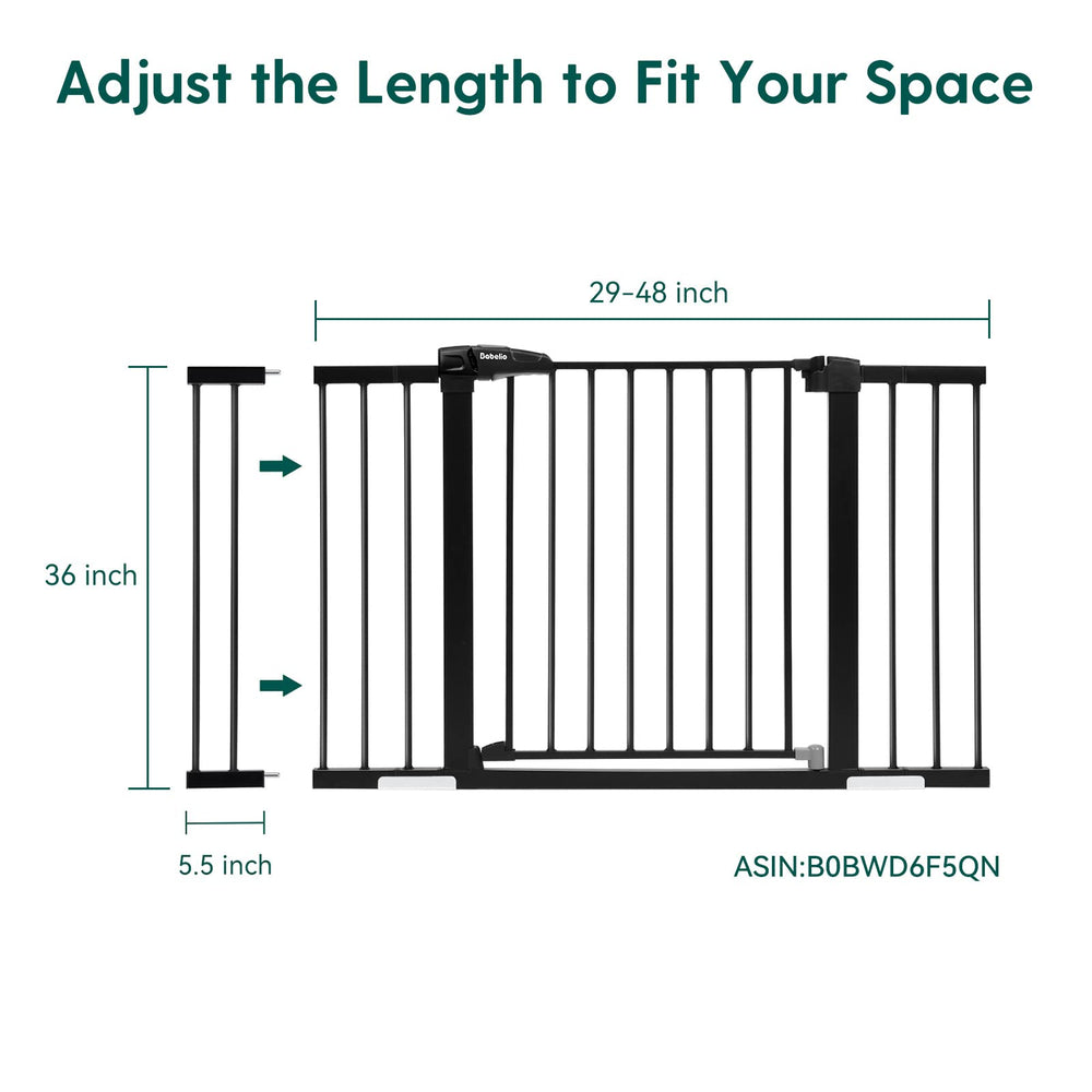 BABELIO gate extender 5-5inch installed on stairs enables safer pet passage