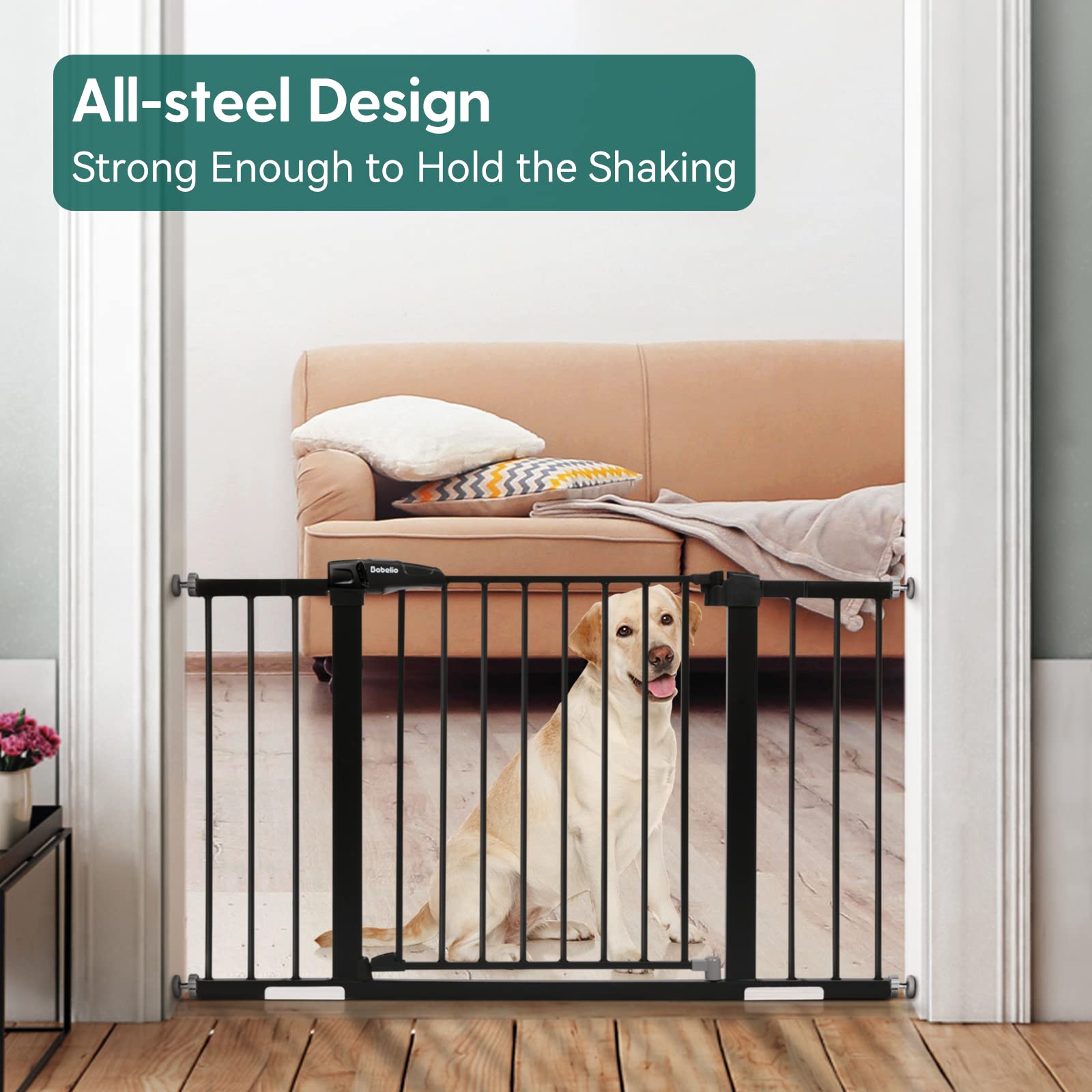 BABELIO gate extender package content reveals ready-to-use no-drill hardware
