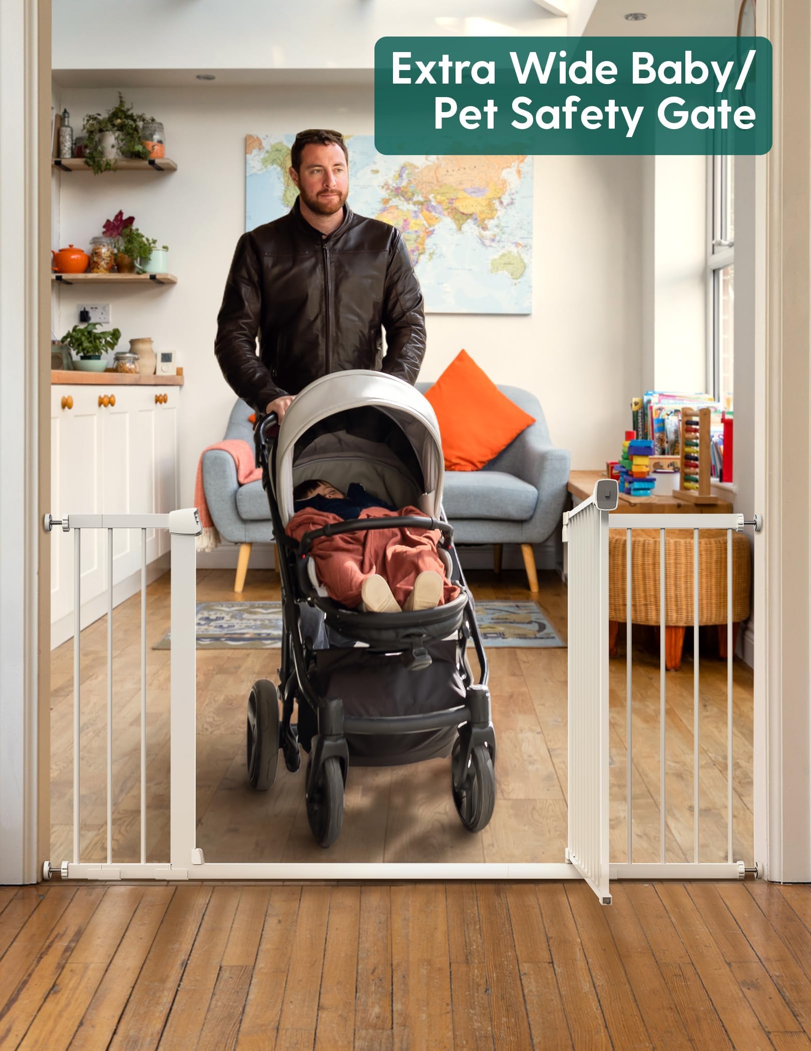 BABELIO gate height 30 inches tall supports toddlers and small pets