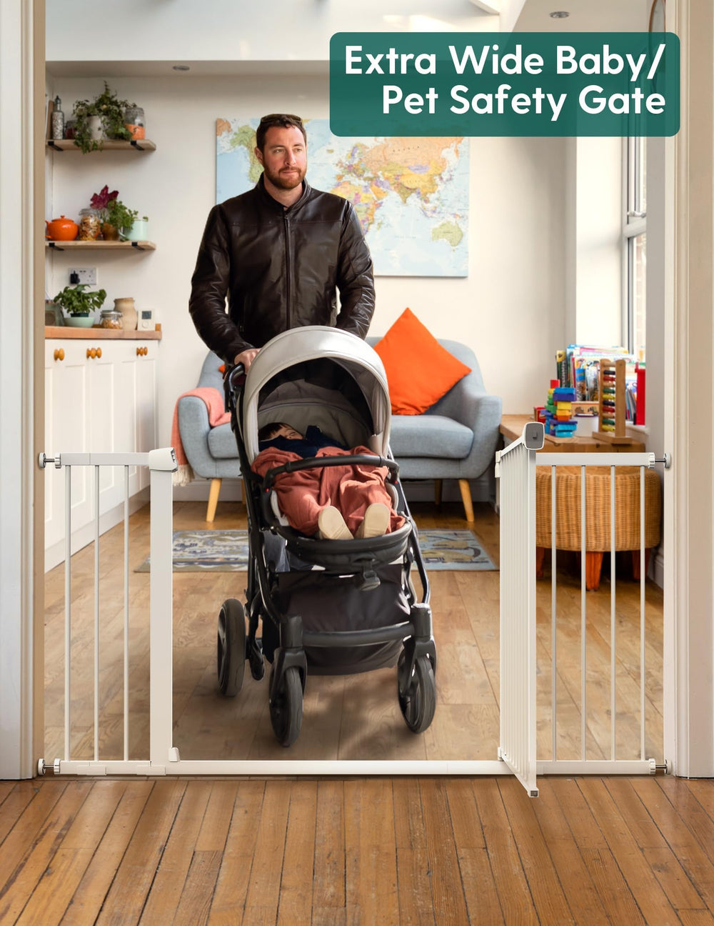 BABELIO gate height 30 inches tall supports toddlers and small pets