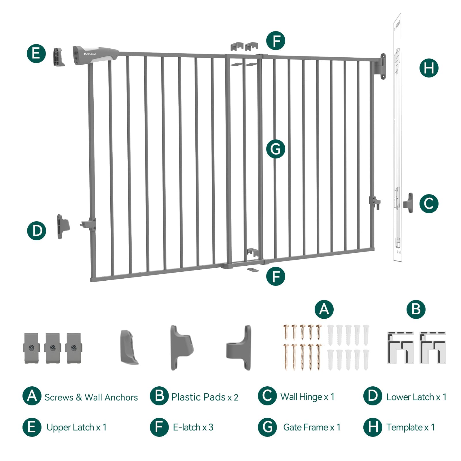 BABELIO 2-in-1 dog gate use-case ideal for hallways and stairs.