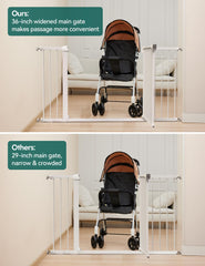 BABELIO gate pressure-mount install demonstrates tool-free setup and no wall damage