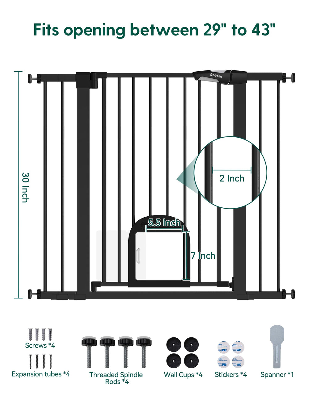 BABELIO hardware included with screws and anchors for secure mounting.