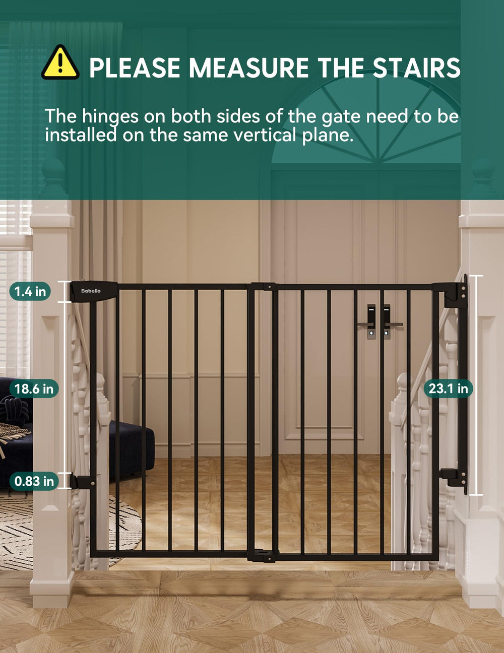 BABELIO hardware mount ensures secure installation on stairs or walls.