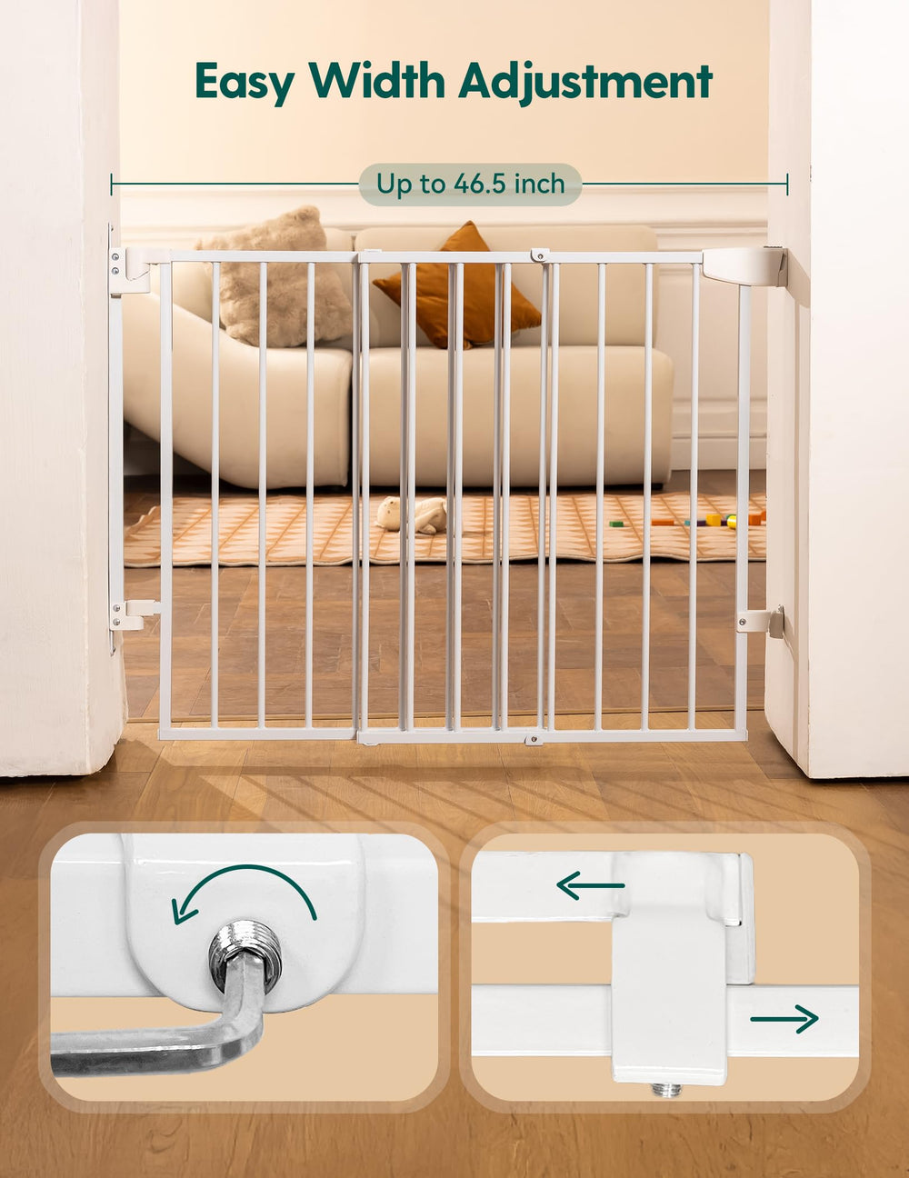 Babelio hardware-mounted design provides secure installation and sturdy support