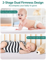BABELIO memory foam crib mattress breathable foam emphasizes airflow and heat dissipation