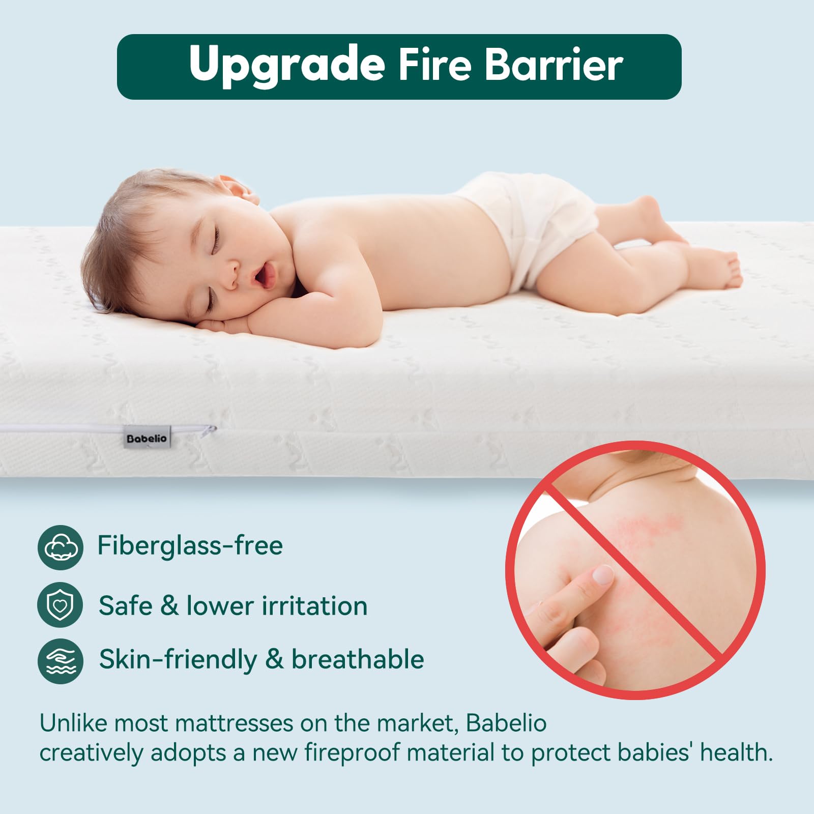 BABELIO memory-foam side adapts to growing toddlers for comfortable rest.