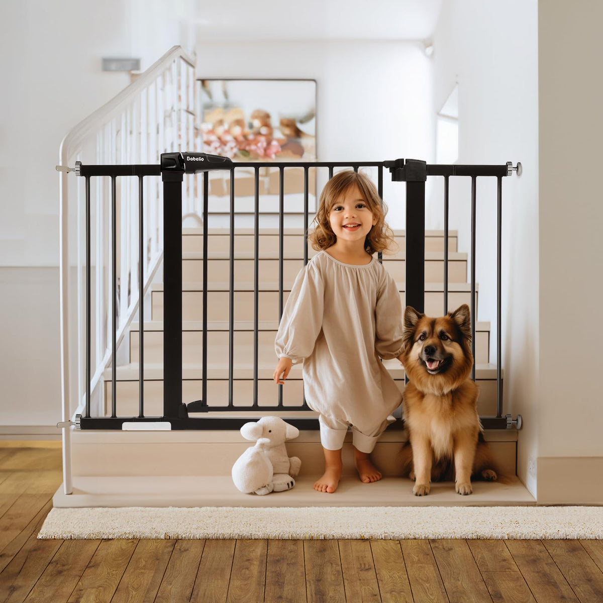BABELIO PressGuard P7 metal gate assembly highlights a sturdy walk-through design for families.