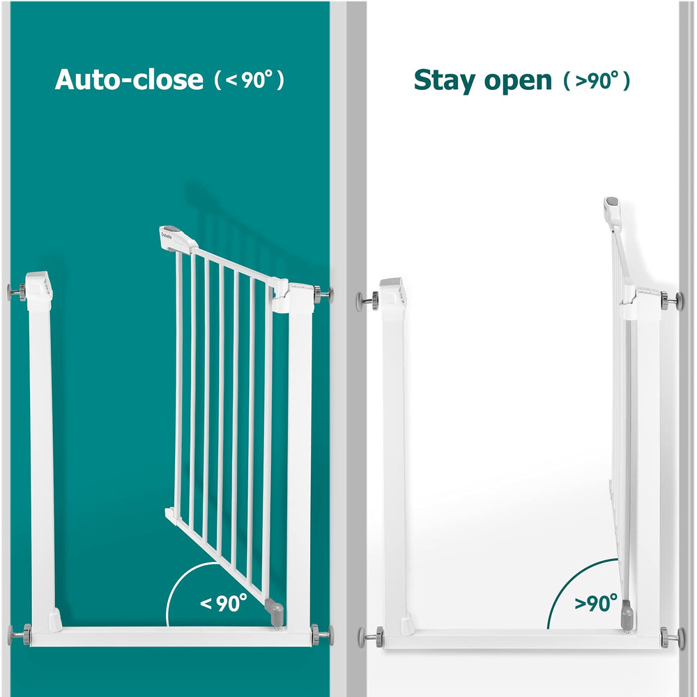 BABELIO metal baby gate extender easy-clean surface in white