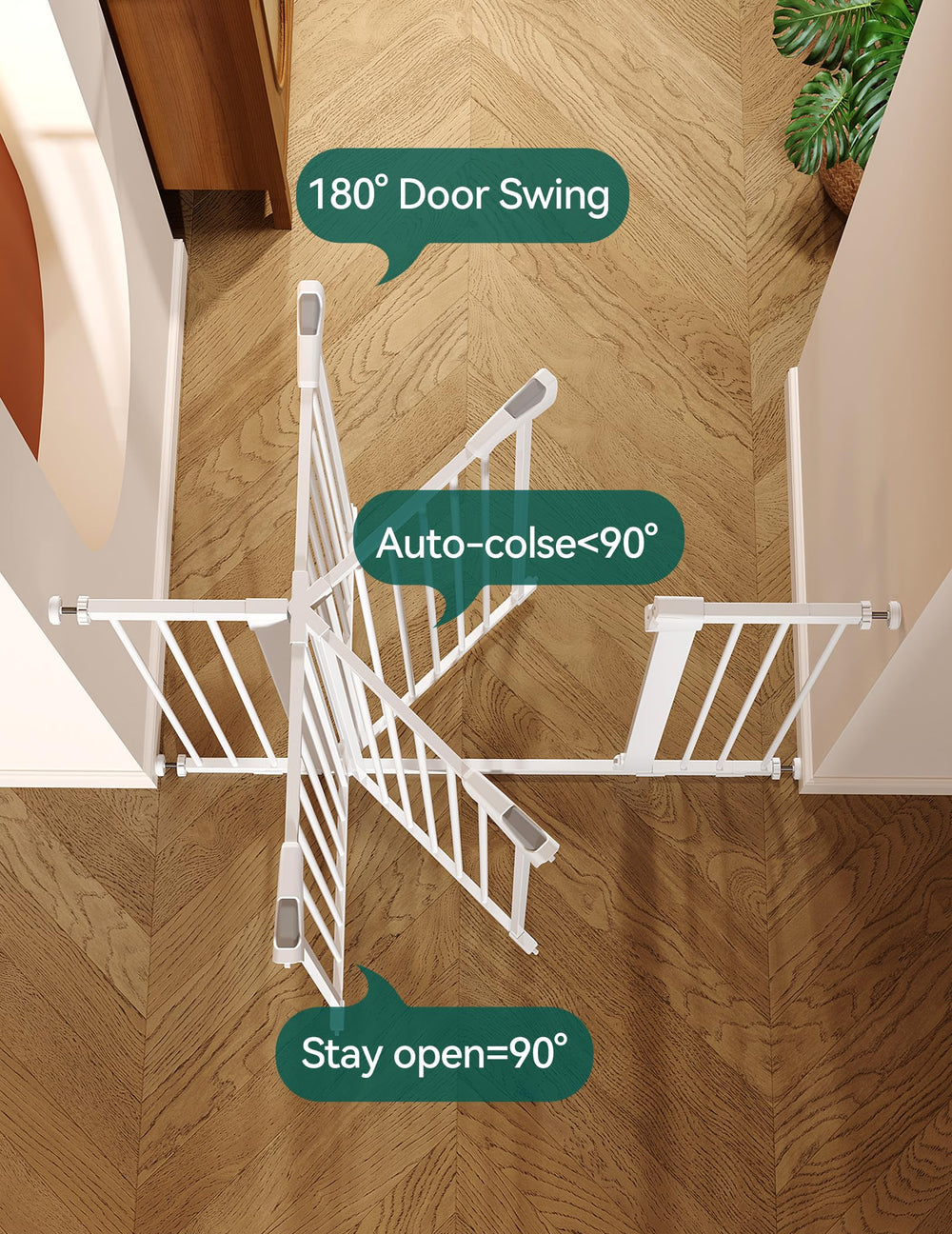 BABELIO metal baby gate extension kit included for wider openings