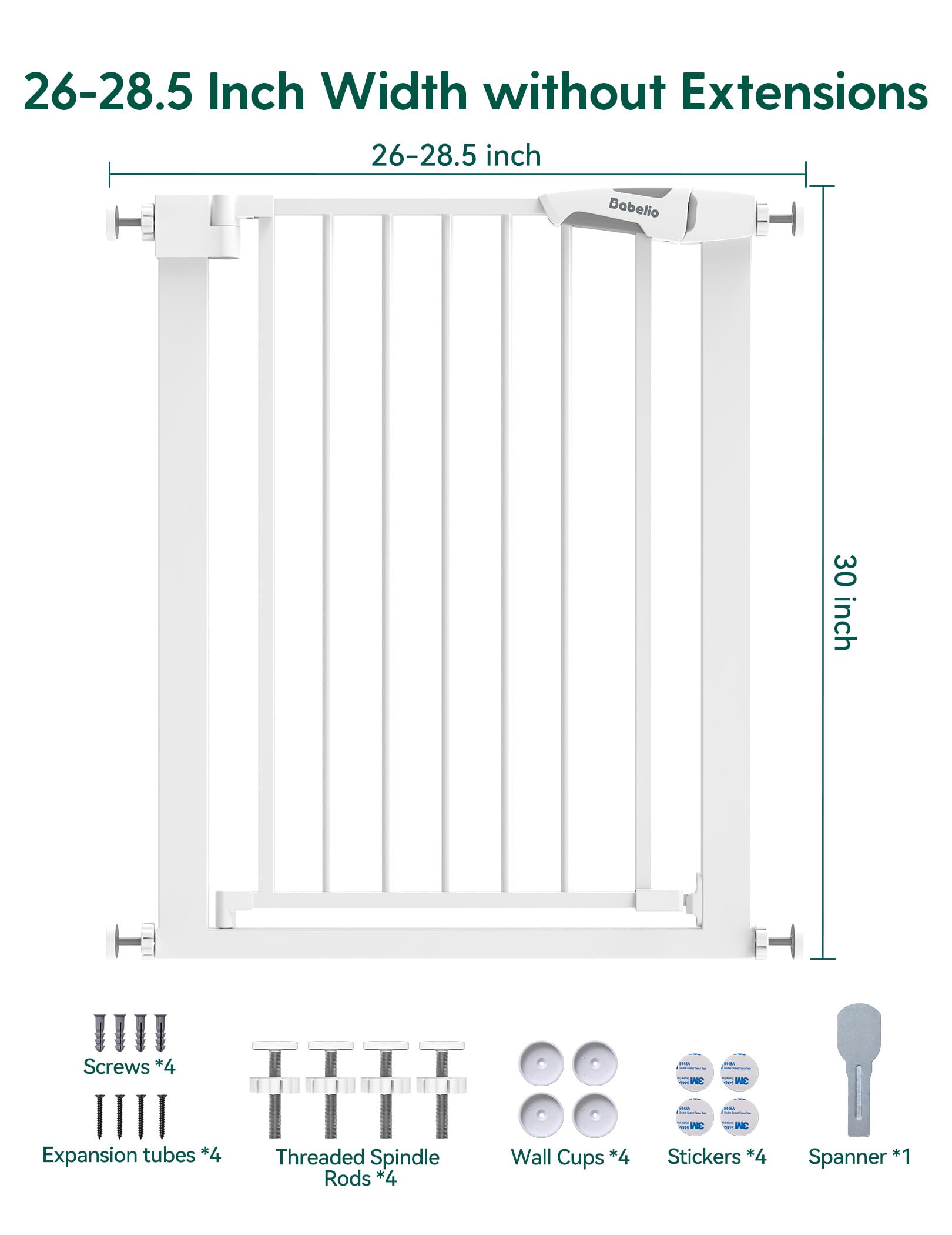 BABELIO narrow gate with two-way swing for flexible passage