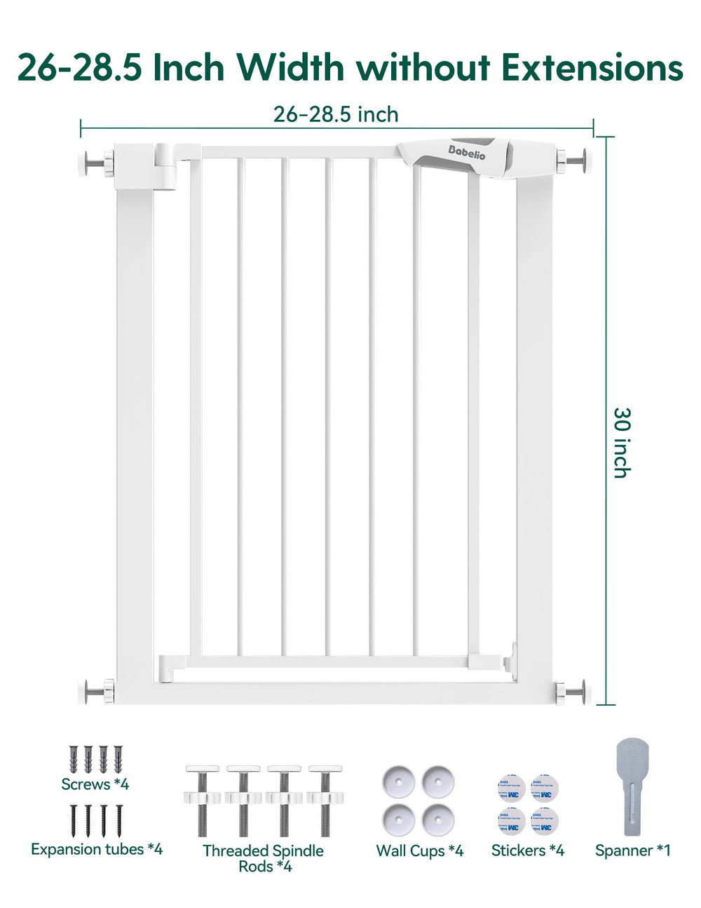 BABELIO narrow gate with two-way swing for flexible passage