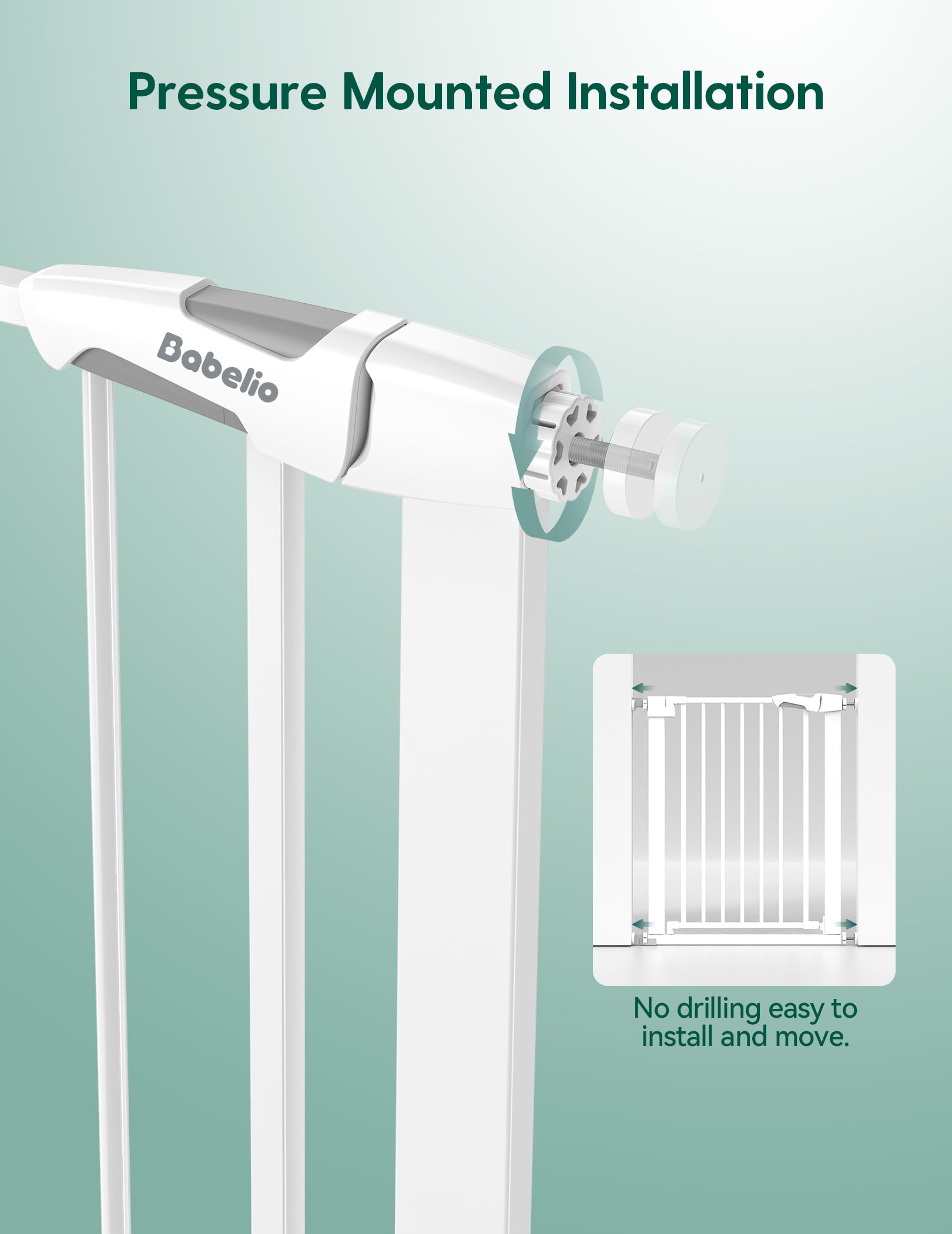 BABELIO narrow gate white finish complements modern doorways