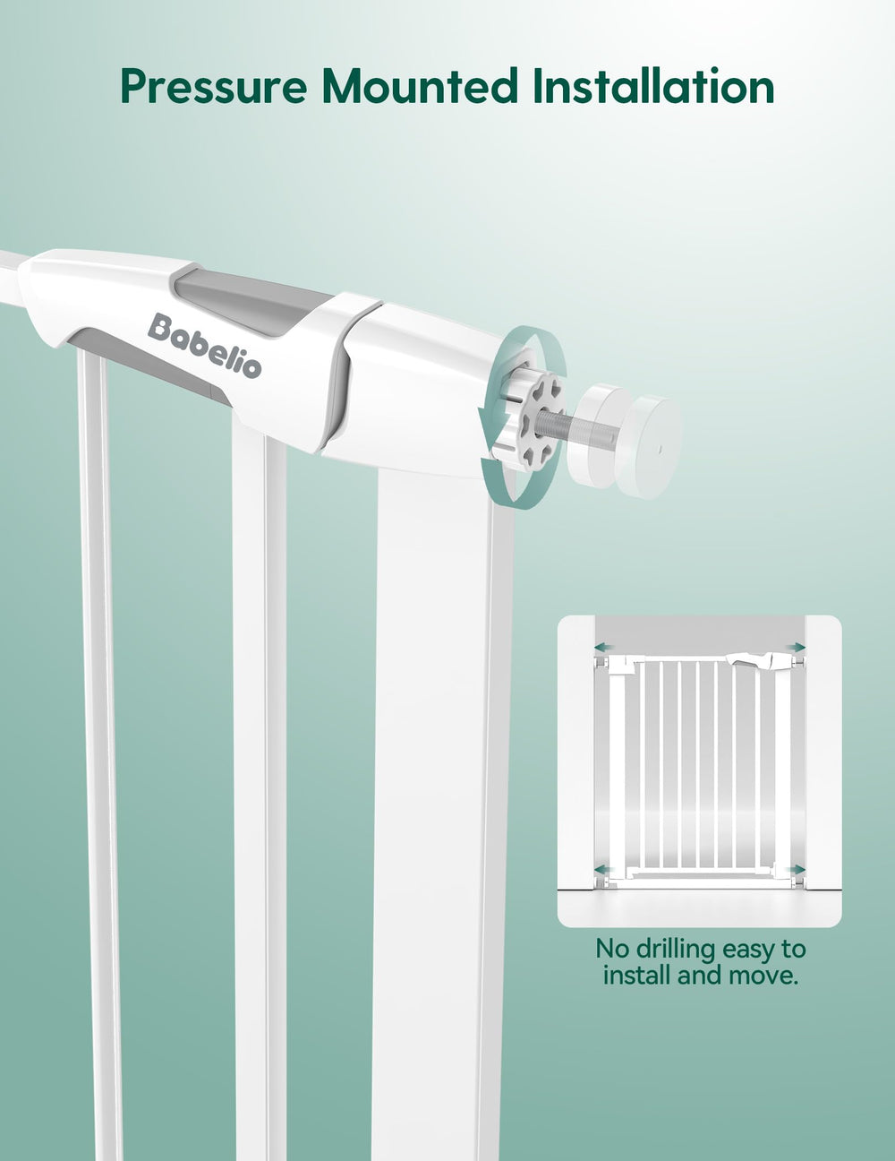 BABELIO narrow gate white finish complements modern doorways