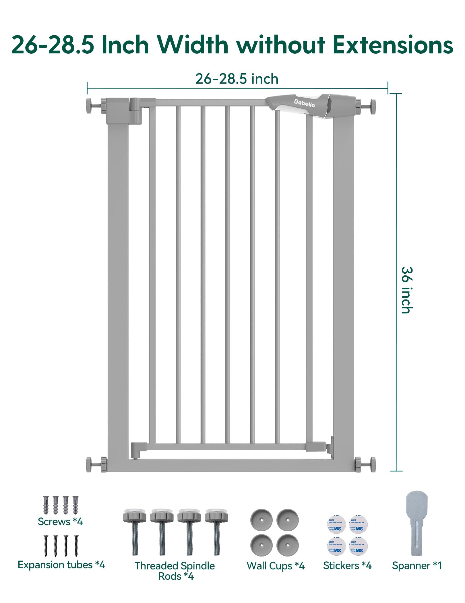 BABELIO narrow stair doorway gate in-use across a hallway