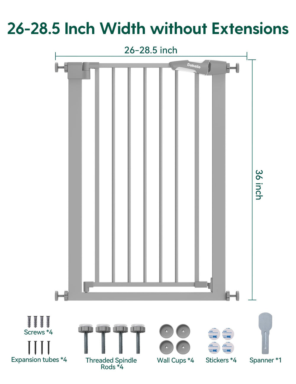 BABELIO narrow stair doorway gate in-use across a hallway