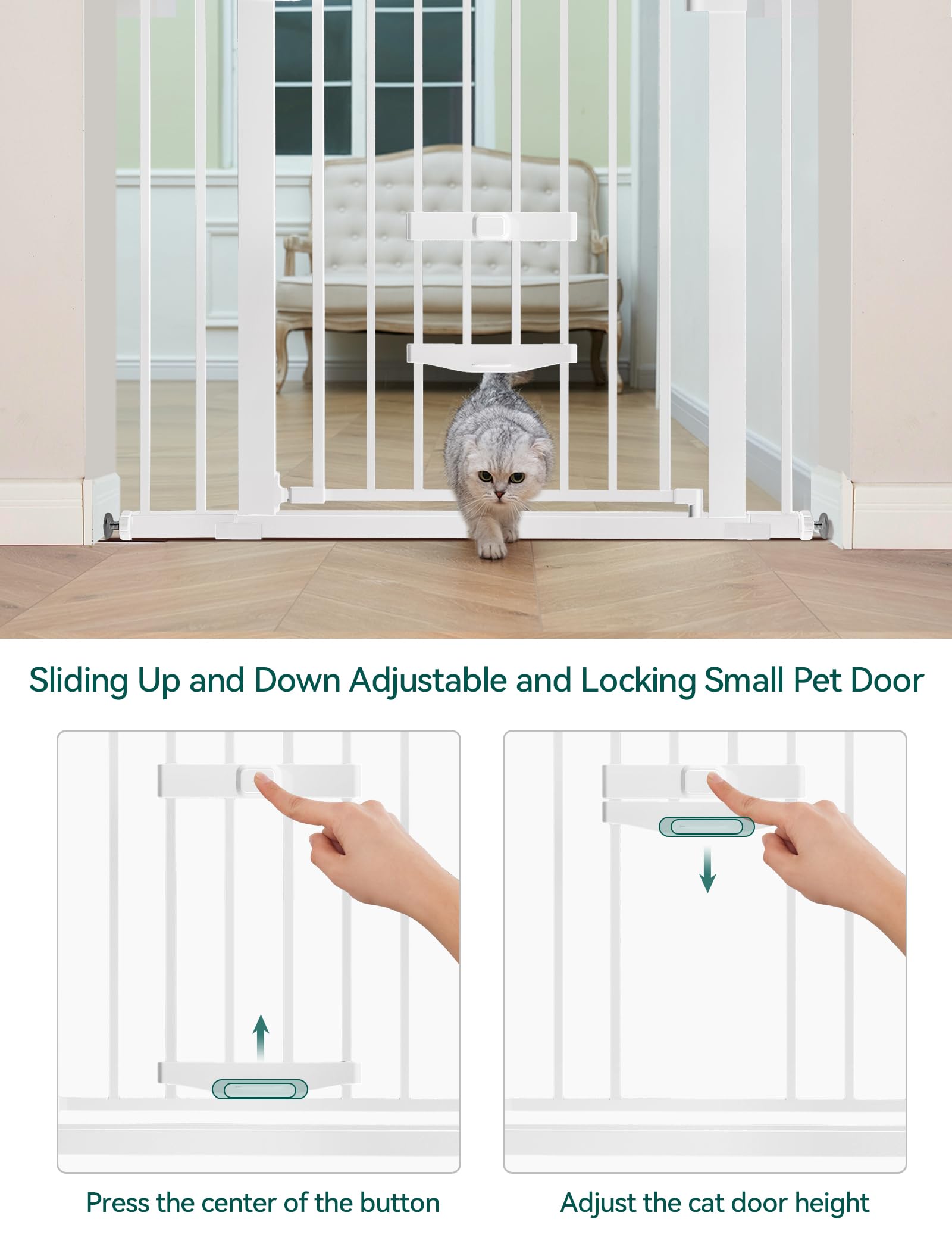 BABELIO new version baby gate auto-close hold-open feature in action