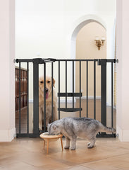 BABELIO New Version Baby Gate with cat door closed for pets and toddlers safety