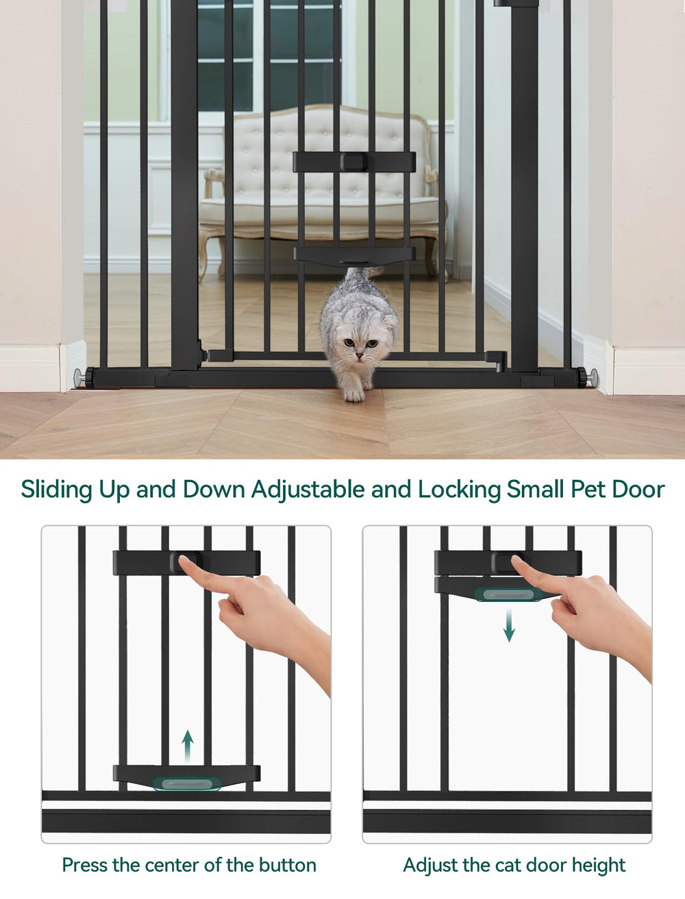 BABELIO New Version Baby Gate for stairs shows tool-free setup