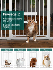 BABELIO new version baby gate width adjustment demonstrates 29-40 inch versatility