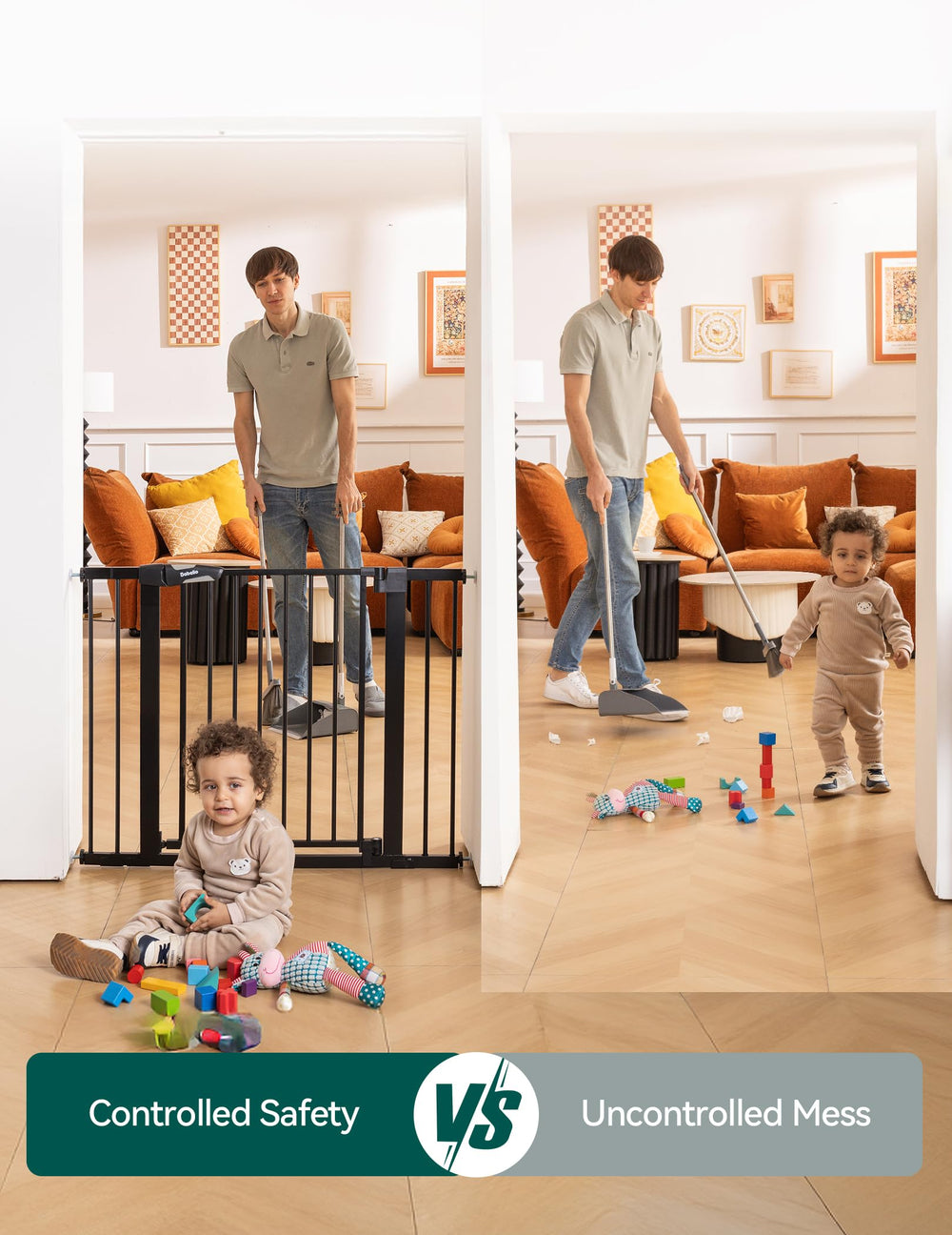 Babelio pet-friendly gate suitable for small to medium dogs or cats.