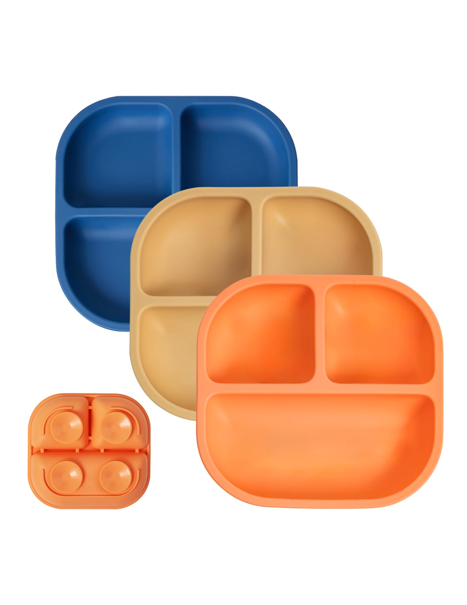 BABELIO Powerful Suction Plates full view with four suction points for mess-free meals.