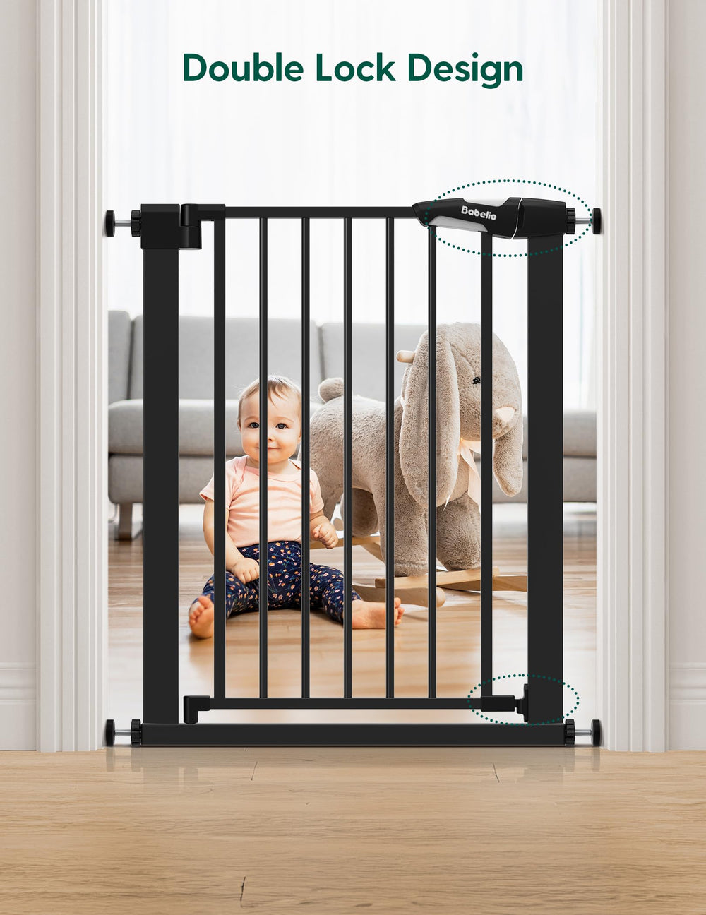 BABELIO pressure‑mounted installation avoids wall damage during setup.