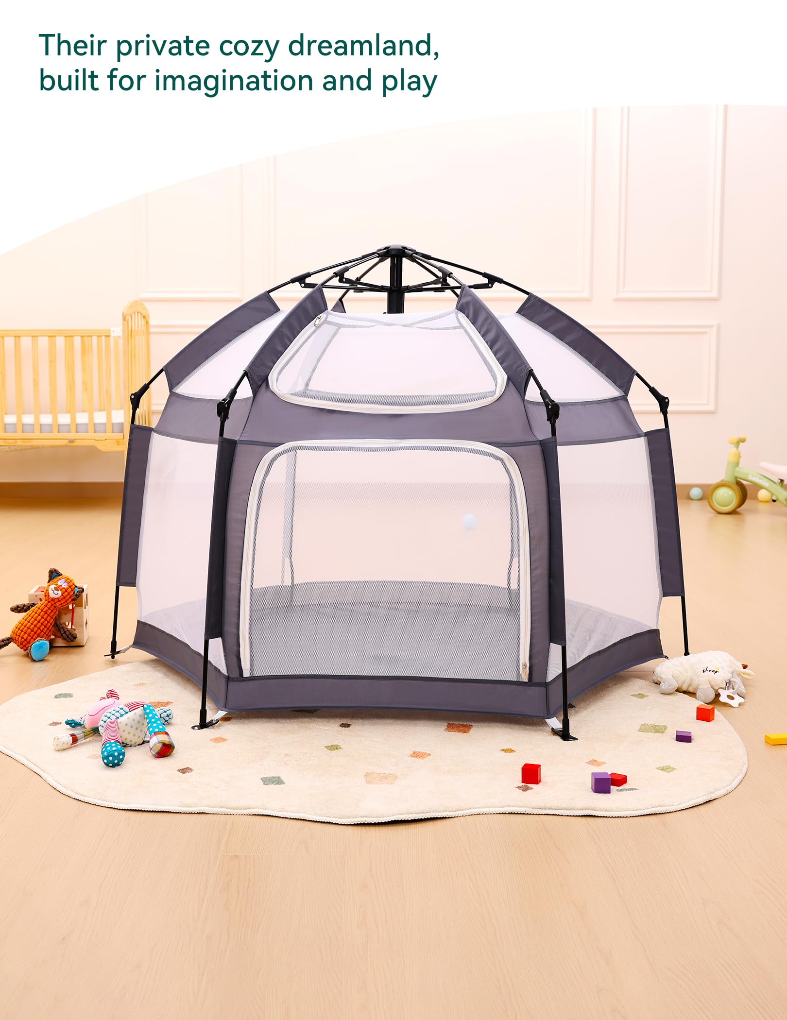 Babelio Safe Materials emphasize baby-friendly fabrics and sturdy construction.