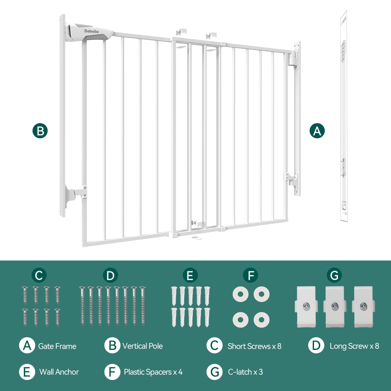 BABELIO safety-certified gate offers peace of mind around children and pets.