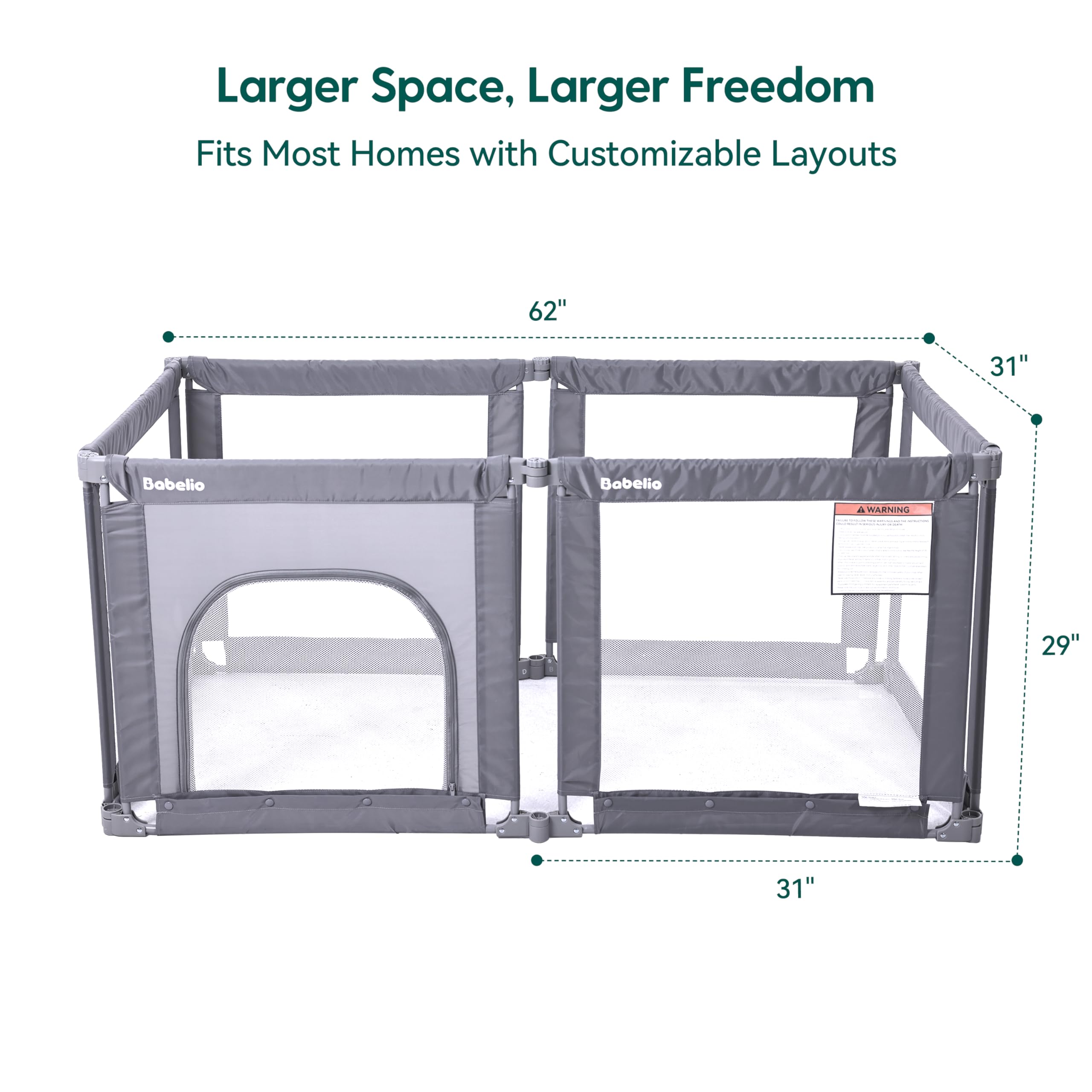 Babelio safety-durable materials ensure sturdy edges while curious little ones explore.