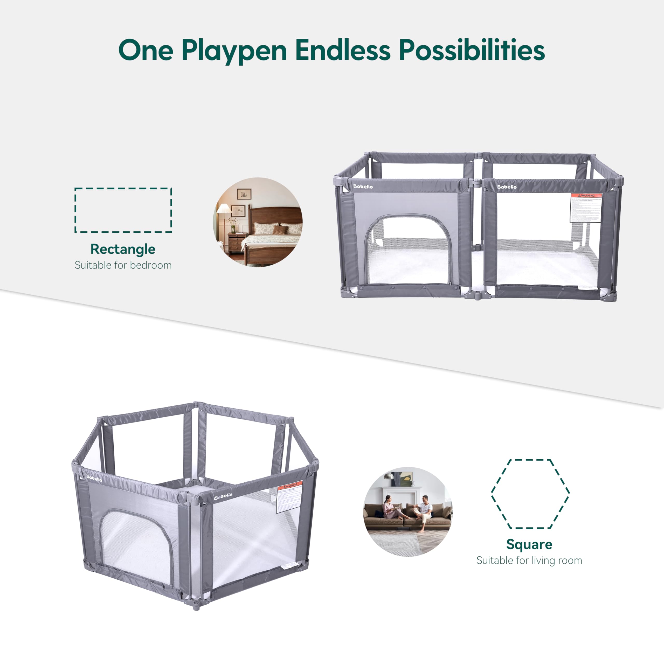 Babelio spacious play space supports engaging parent-child interaction during playtime.