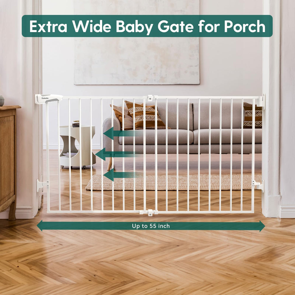 BABELIO hardware-mounted stair gate fits stairs and bannisters for secure home setup