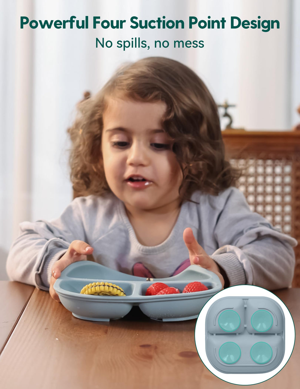 BABELIO suction plates are dishwasher-safe, simplifying cleanup.