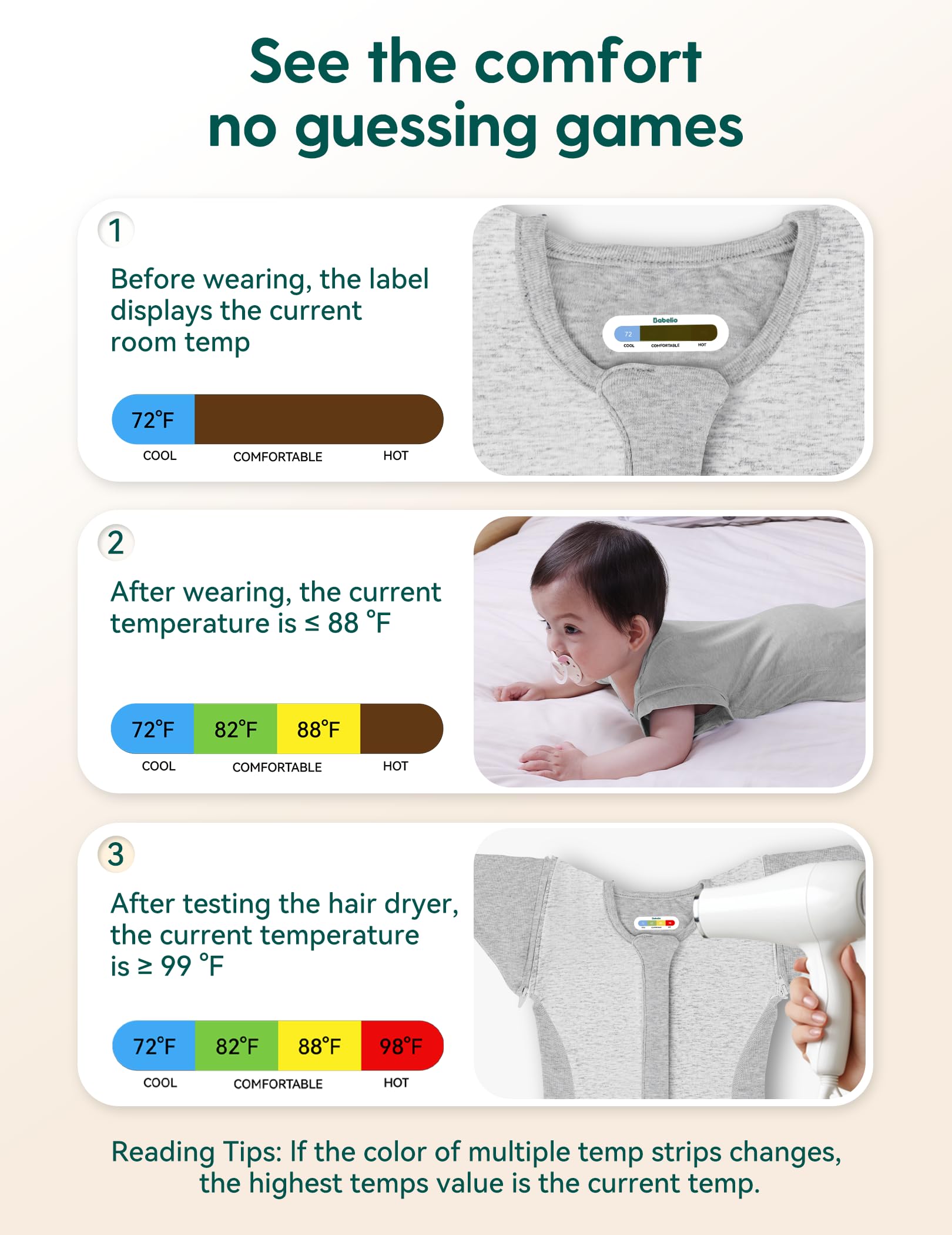 BABELIO baby swaddle with two-way zipper for diaper access without disturbance