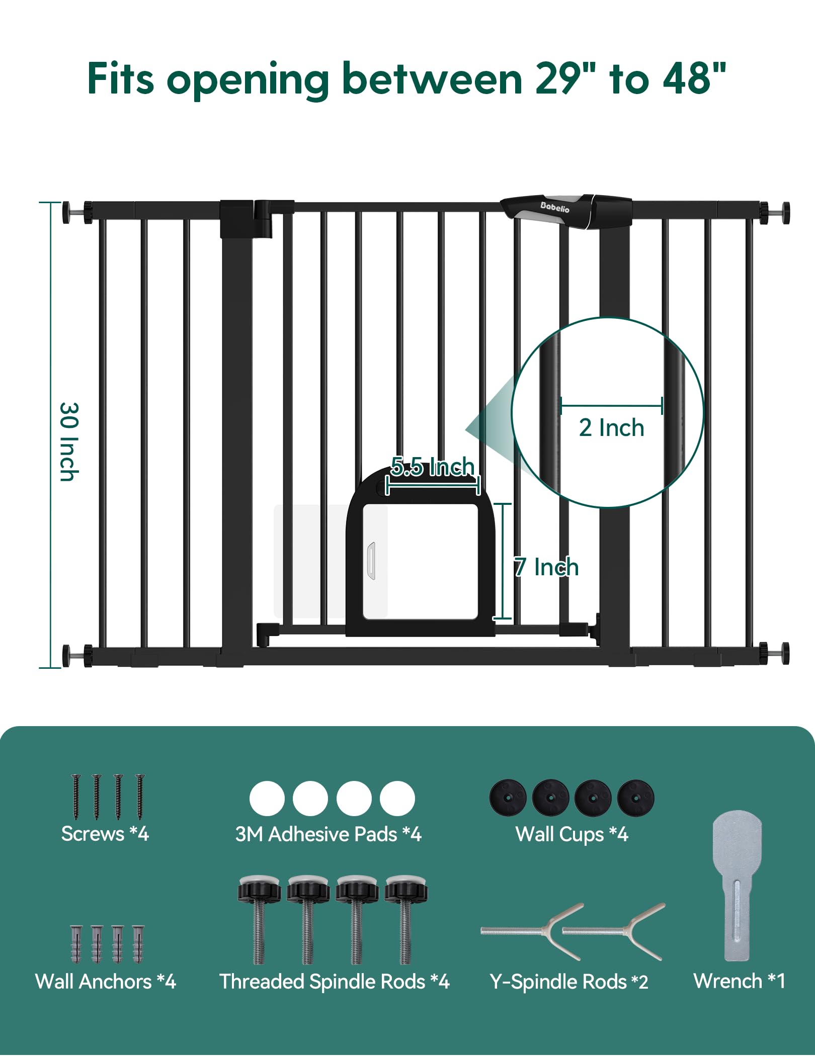 BABELIO 30-inch height provides tall barrier for confident containment.