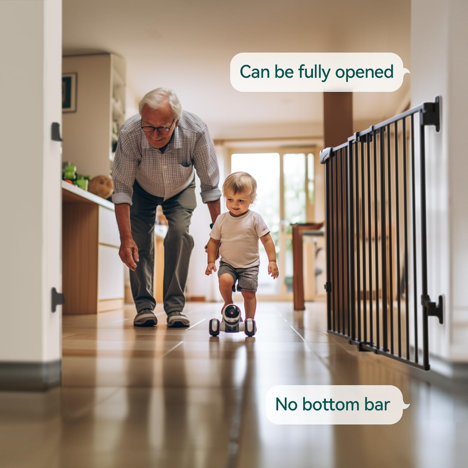 BABELIO walk-through door design provides seamless passage with reduced tripping hazards