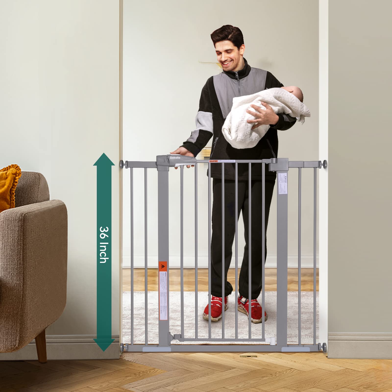 BABELIO wall protectors prevent marks while gate is in use.
