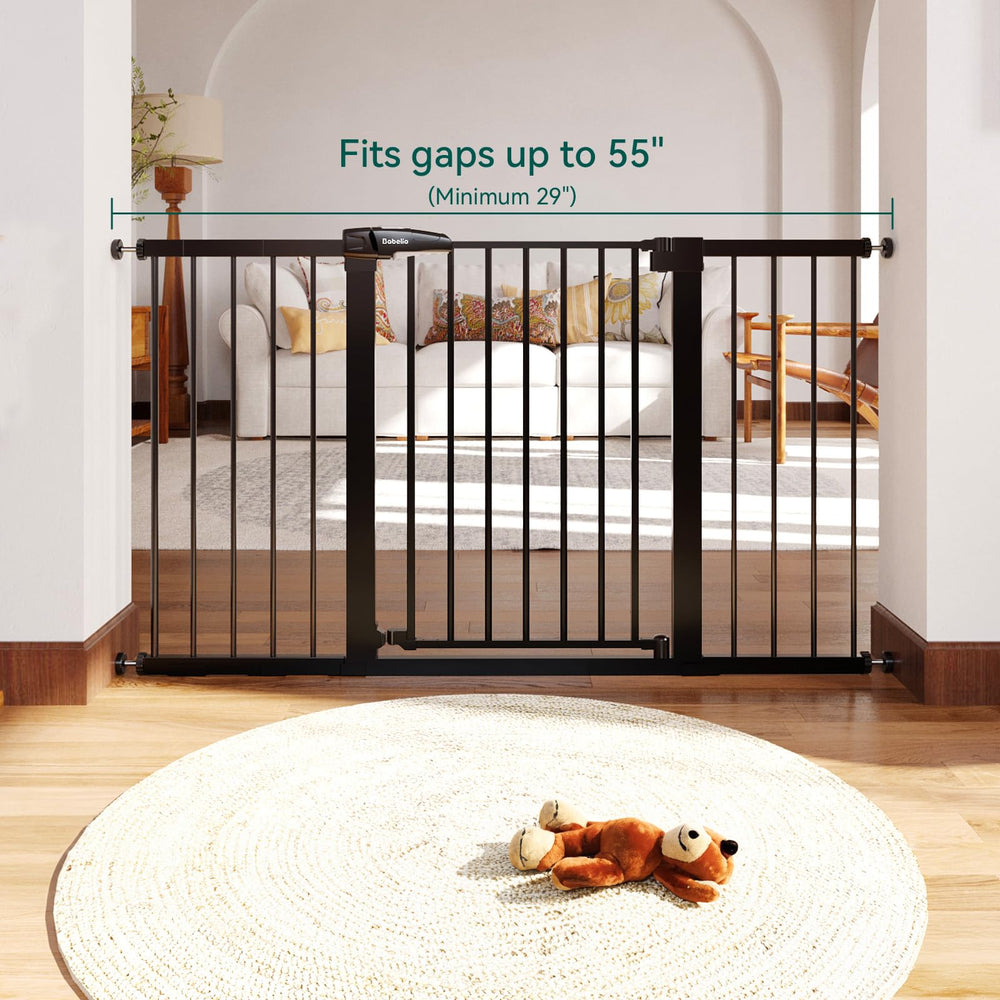 BABELIO gate installed in a doorway or hallway for child and pet safety.