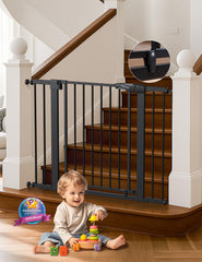 Babelio wide-opening baby gate fits 29-43 inch openings for stairs, doorways, and hallways.