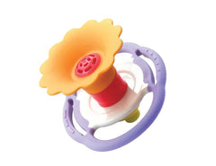 BaBeloved Flower Whistle toy close-up showing soft textures for comforting teething.
